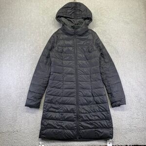 American Eagle Outfitters Womens Puffer Duck Down Coat XS Black Parka Light Hood